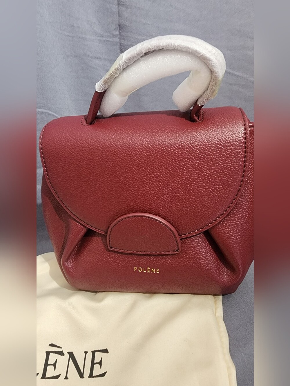 Polene Women’s Small Burgundy Leather Satchel